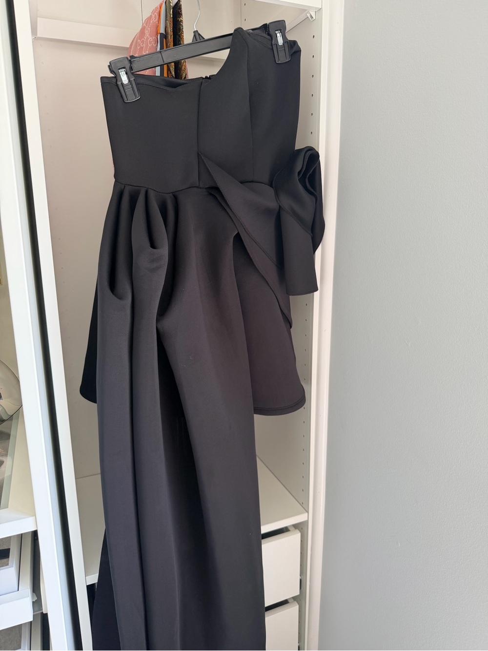 ASOS Black Asymmetrical One-Shoulder Evening Dress